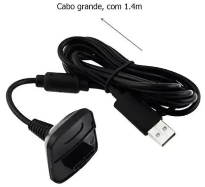 Kit de Fonte e Carregador com Cabo USB para Controle Xbox 360