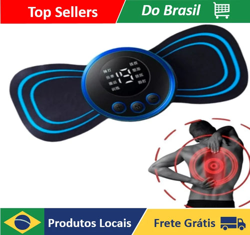 Mini Massageador Elétrico Portátil EMS para Estimulação do Pescoço e Alívio da Dor Muscular Cervical