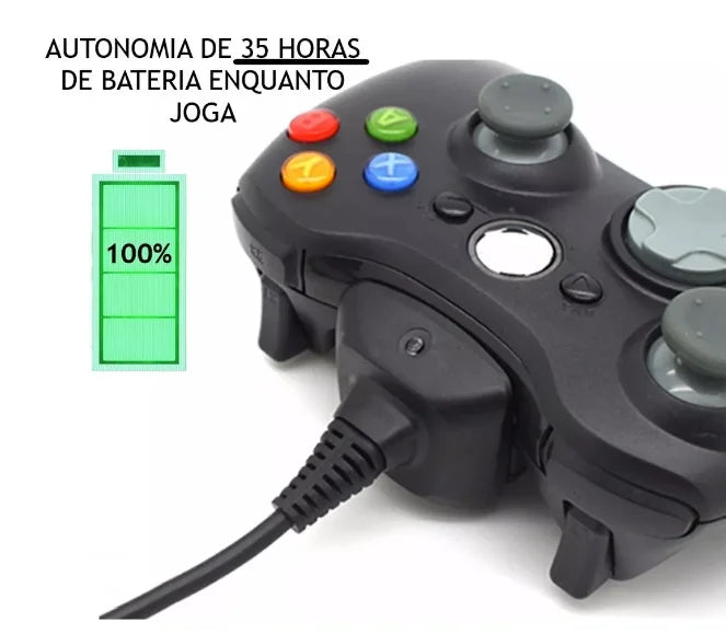 Kit de Fonte e Carregador com Cabo USB para Controle Xbox 360