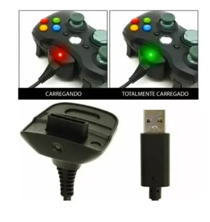 Kit de Fonte e Carregador com Cabo USB para Controle Xbox 360