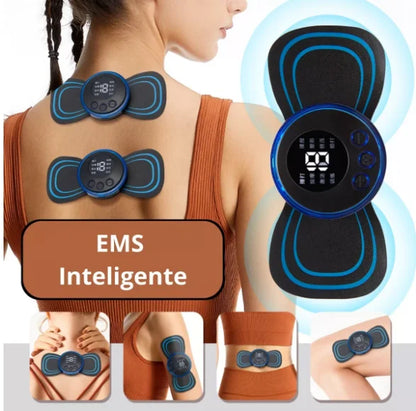 Mini Massageador Elétrico Portátil EMS para Estimulação do Pescoço e Alívio da Dor Muscular Cervical