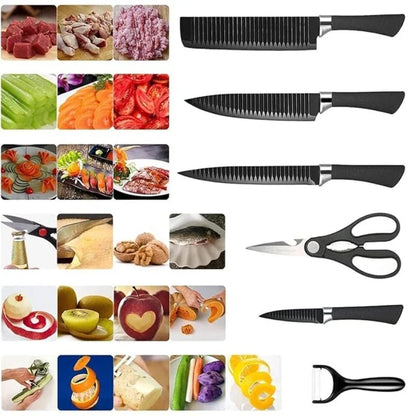 Conjunto de Facas Black Wave, Facas de Chef e para Frutas em Aço Inoxidável