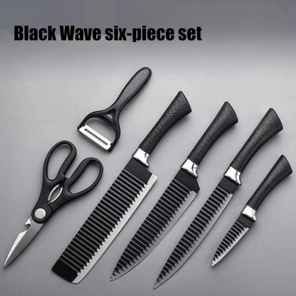 Conjunto de Facas Black Wave, Facas de Chef e para Frutas em Aço Inoxidável